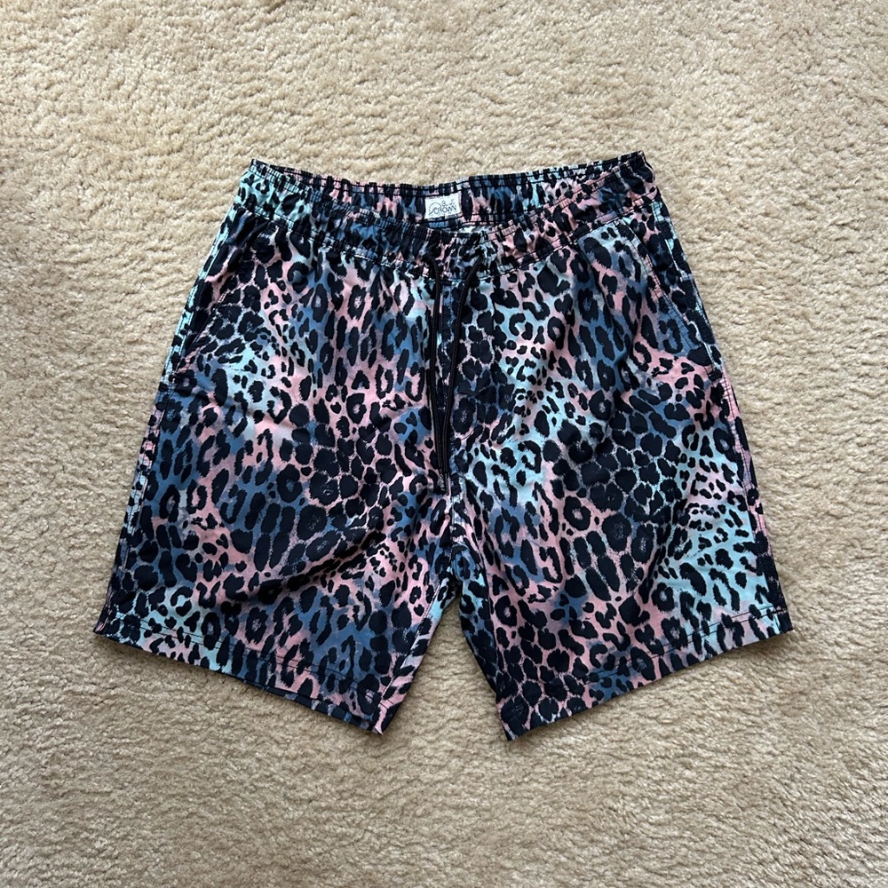 Men's Multicolor Leopard Print Board Shorts